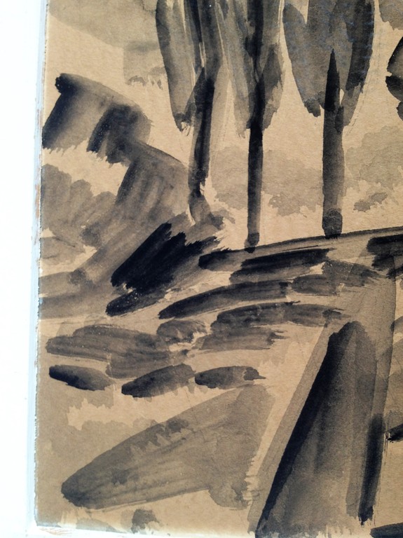 Onbekende Kunstenaar: Inkt Tekening , Landschap St-Paul - Bergense school stijl. kopen? Bied vanaf 1!