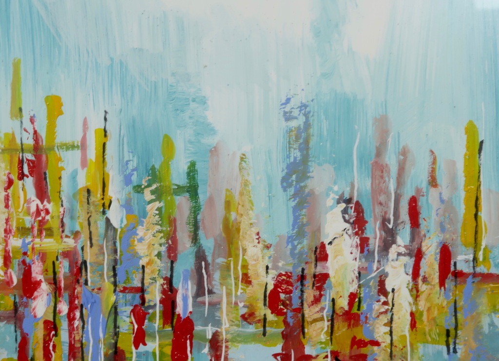 Diederik van Leeuwen: Acryl op papier, Zonder titel - Ingelijst kopen? Bied vanaf 35!