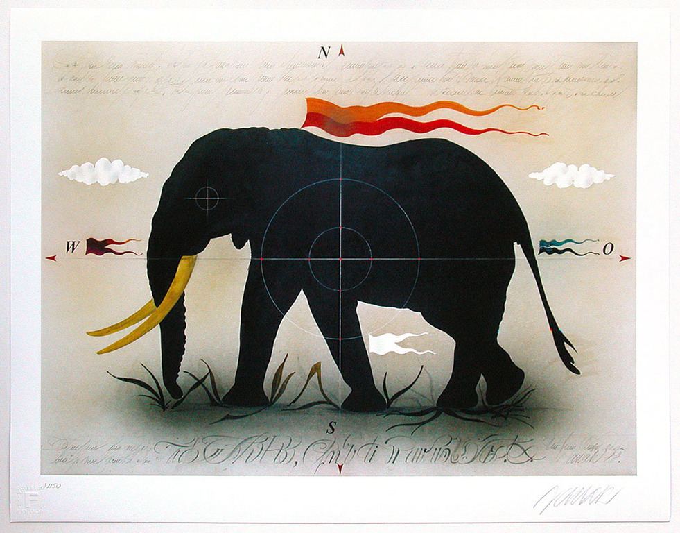 Alois Janak , ‘Zwarte Olifant’, handgesigneerd, ed. 50 verkocht voor € 125!