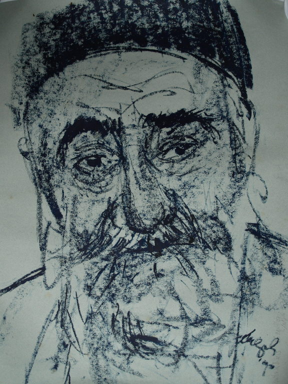 Ralph Prins : Tekening , Rabbijn – gesigneerd – 1990 verkocht voor € 170!