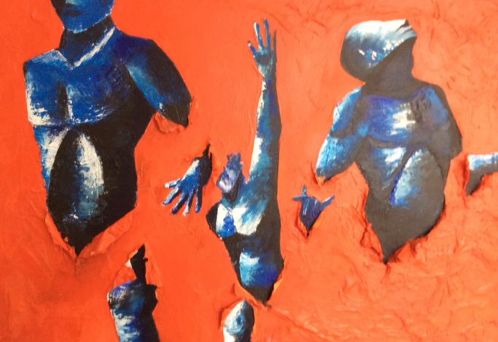 Onbekende kunstenaar acryl verf en materie op doek kopen? Bied vanaf 1!