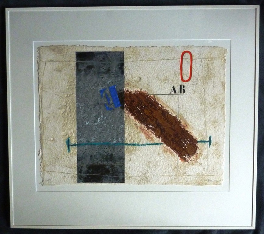 ‘Dynamique en brun’ – carborundum ets – 2001 – gesingeerd - ingelijst verkocht voor € 360!