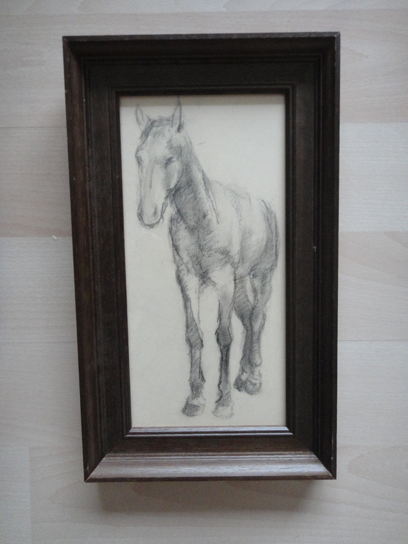 Jan (Johannes Maria) Groenestein (ta), tekening, paardje verkocht voor € 35!