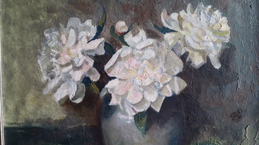 Onbekend. Olieverf op doek. Bloemen stilleven. kopen? Bied vanaf 35!