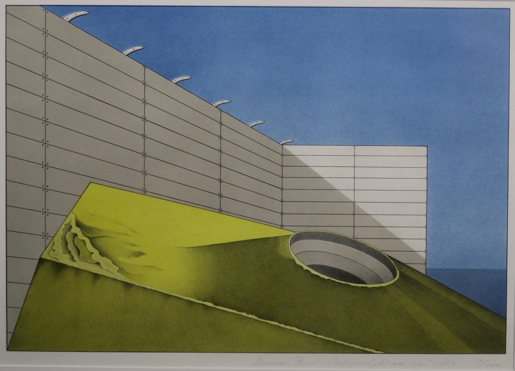 Marinus Fuit: Litho, Oorlogsobject aan zee - Ingelijst kopen? Bied vanaf 20!