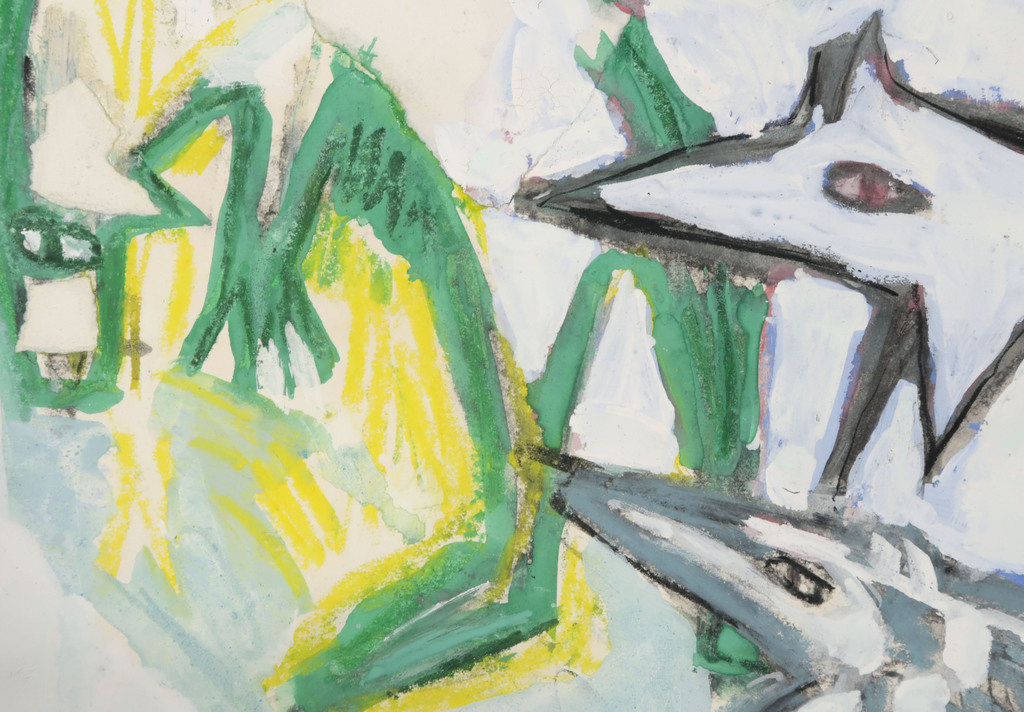 Onbekend: Gouache en collage, Zonder titel kopen? Bied vanaf 1!