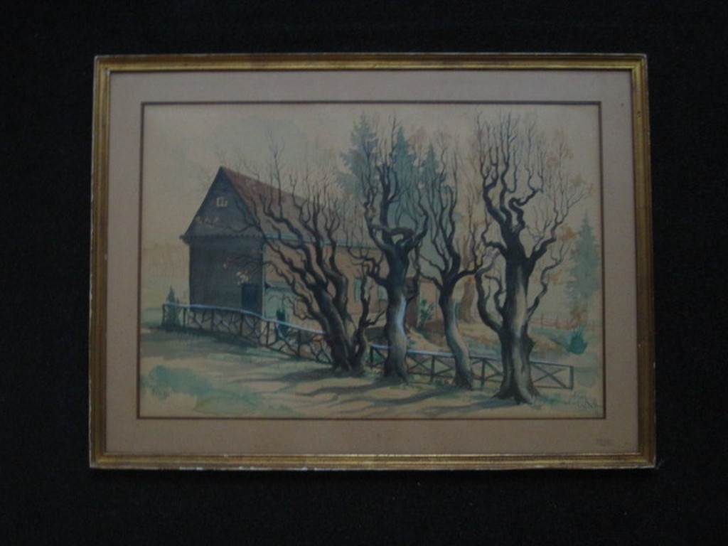 sfeervol Russisch aquarel "Landschap in vroege ochtend" gesigneerd D. Dolgoff kopen? Bied vanaf 1!
