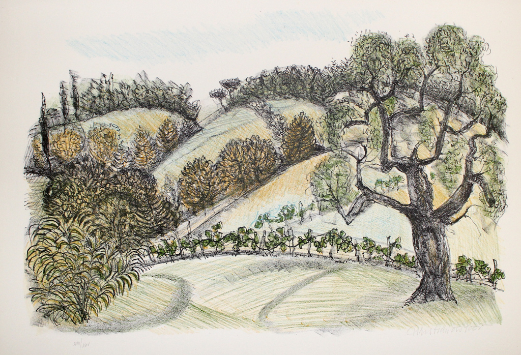 Chris de Moor. -LANDSCHAP I- Lithografie. Handgesigneerd en genummerd. kopen? Bied vanaf 47!
