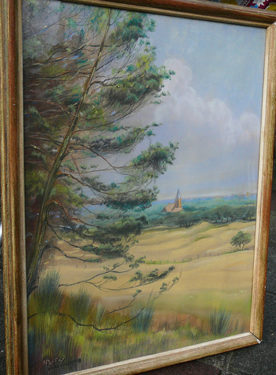H. Post: Zicht op Soestduinen 1937 -pastel, gesigneerd- kopen? Bied vanaf 39!