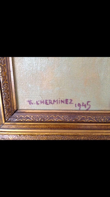 Theo L’Herminez; Vrouw met de Mandoline.  kopen? Bied vanaf 750!