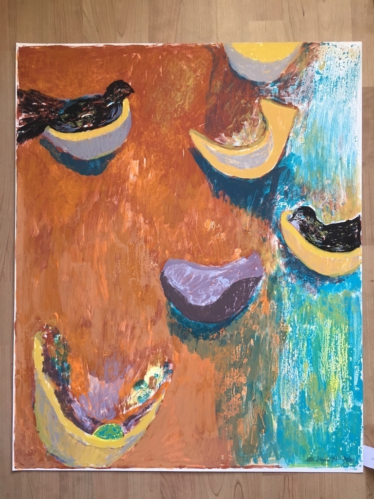 "Vogels" mooie volle druk in groot formaat 80x65cm oplage 39/40 kopen? Bied vanaf 15!