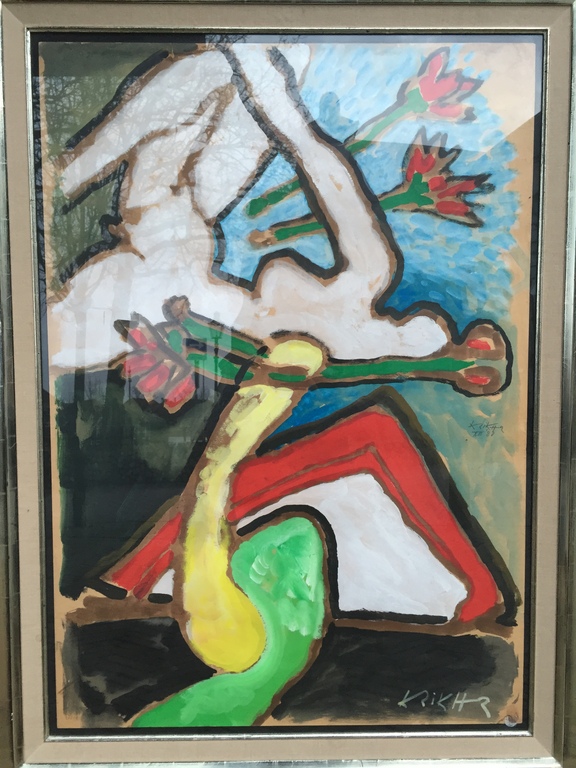 HERMAN KRIKHAAR Originele Gouache COBRA Kunst kopen? Bied vanaf 1!