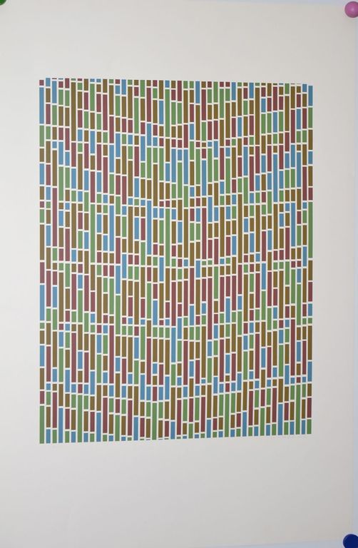 Jaap van den Ende: Zeefdruk. Abstracte compositie kopen? Bied vanaf 70!