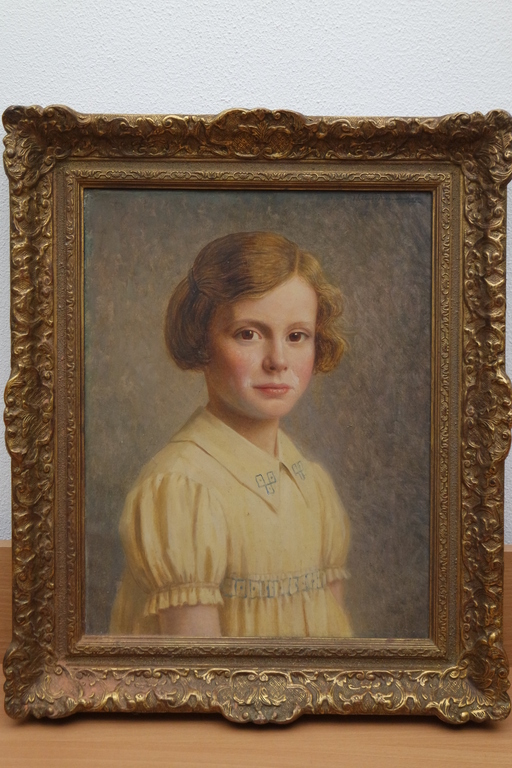 Willem van Nieuwenhoven (1879-1973) - olieverf op doek - portret van een meisje verkocht voor € 395!