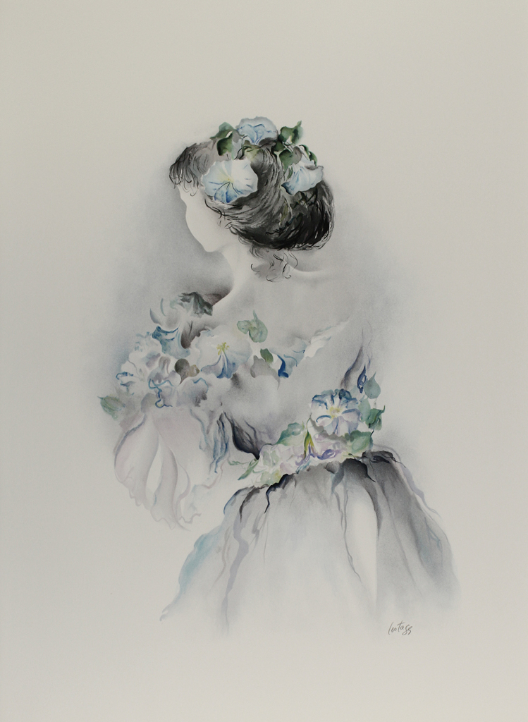 LESTAGES - FEMME AVEC FLEURS, grote lithografie, handgesigneerd kopen? Bied vanaf 5!