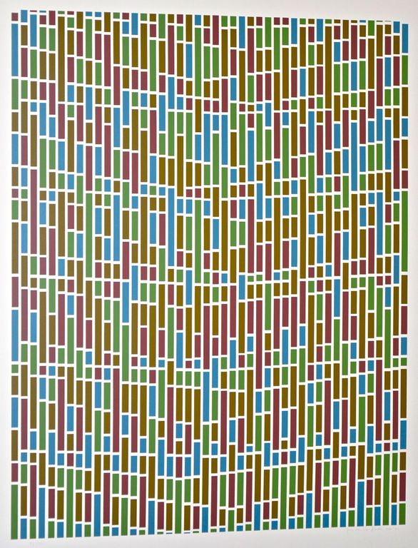 Jaap van den Ende: Zeefdruk. Abstracte compositie kopen? Bied vanaf 70!