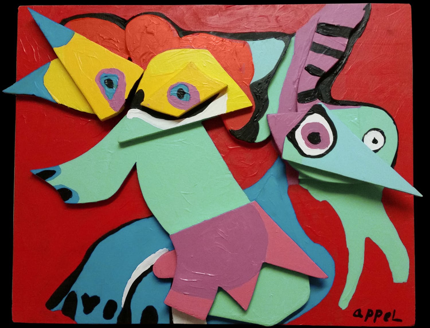 Karel Appel - Karel Appel: Houten Sculptuur, Jumping Fox With Green ...