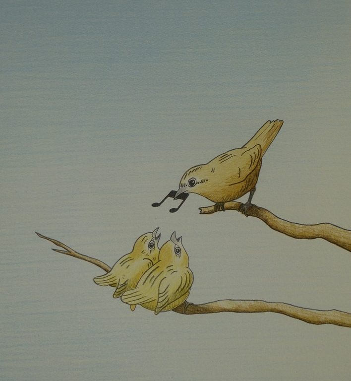 Jeroen Henneman, Litho: Uit het leven der dieren (Vogels), 1980, Handgesigneerd, 40/69 kopen? Bied vanaf 150!