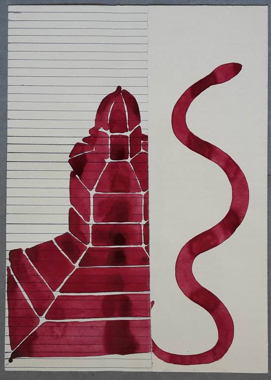 Joseph Semah, gouache, 1984 verkocht voor € 150!