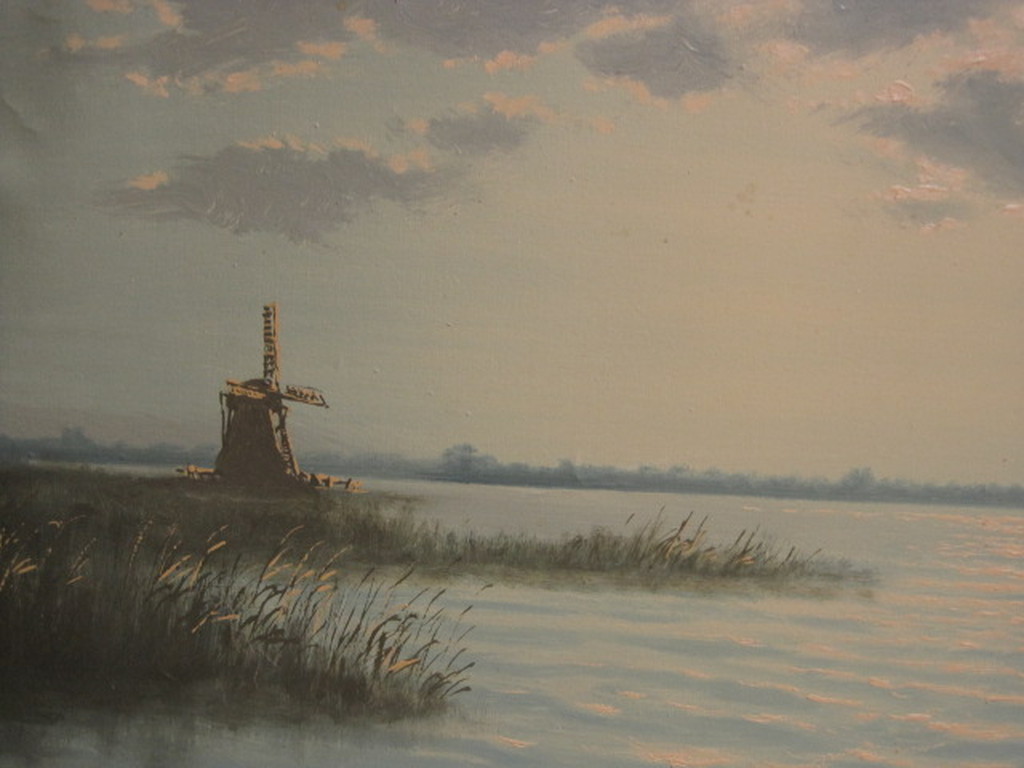 omstreeks 1920 olieverf "schemering op de plas" niet gesigneerd kopen? Bied vanaf 1!