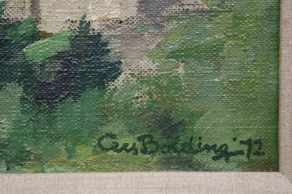 Cees Bolding (1897-1979) - maroufle - landschap met dorpje kopen? Bied vanaf 199!