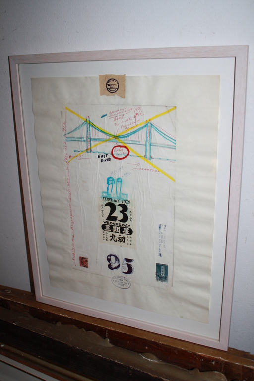 Victor IV - LOGBOEK BLAD COLLAGE 1972 BROOKLYN BRIDGE verkocht voor € 242!