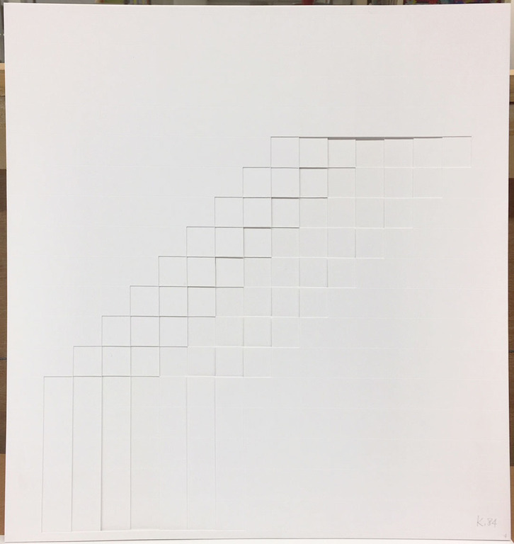Willem Kloppers: Papier relief, Lineair raster II verkocht voor € 65!