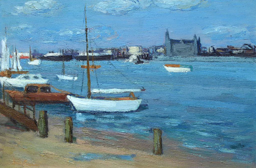 Laatste keer:Dick Braam - Haven bij Antwerpen, olieverf op doek (mooi ingelijst) verkocht voor € 195!