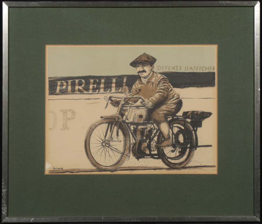 Herman Berserik: Litho, Motorfietser - Ingelijst kopen? Bied vanaf 60!