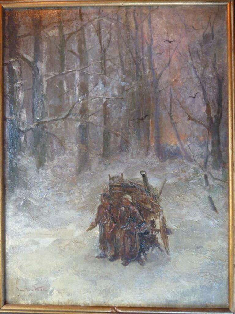 Jan ten Kate ( 20e eeuw ) - Op weg in de winter. kopen? Bied vanaf 1!