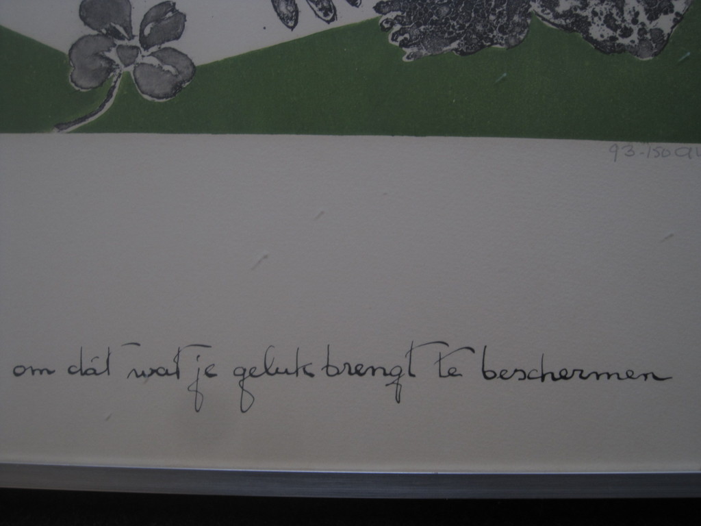 Ans Wortel litho "om dat wat je geluk brengt te beschermen" 93/150 kopen? Bied vanaf 1!