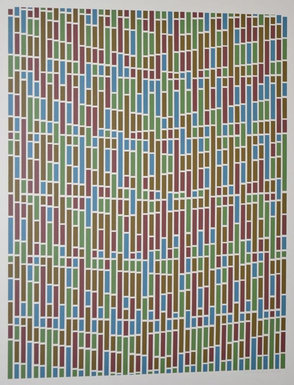 Jaap van den Ende: Zeefdruk. Abstracte compositie kopen? Bied vanaf 70!