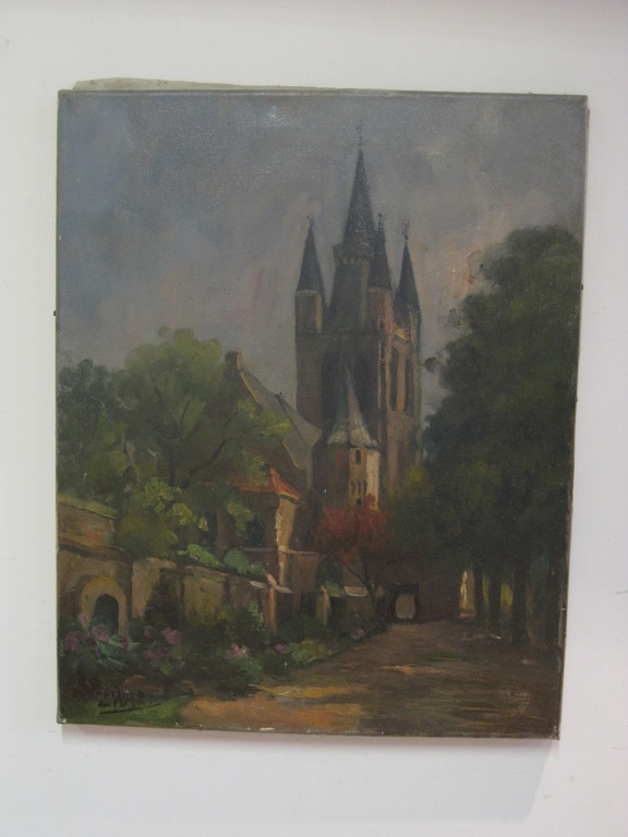 Marinus Zwart (1882-1970) "Oude Kerk Delft" olieverf 1930 gesigneerd  kopen? Bied vanaf 1!