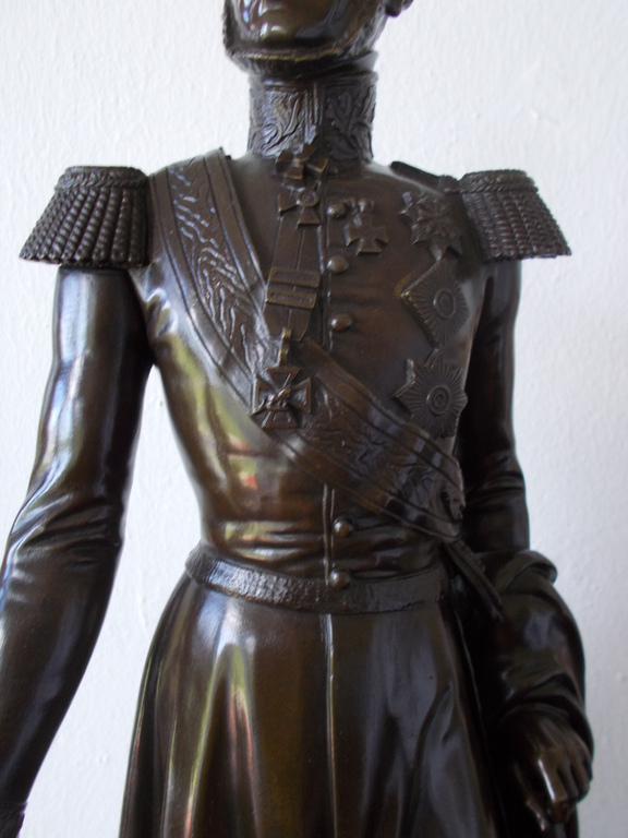 Bronzen beeld van Willem 2,door E.F.Georges.gesigneerd,gedateerd en gietersmerk. verkocht voor € 1950!