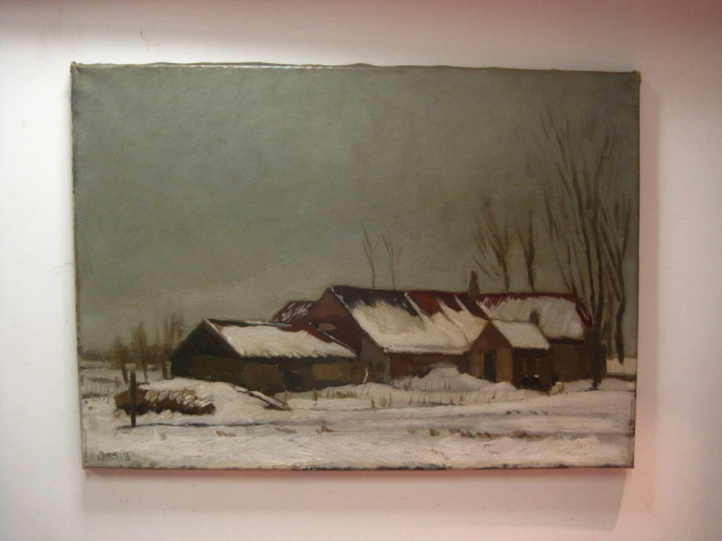 Charles J Kemper olieverf "Winterlandschap bij Overschie" gesigneerd ca. 1940 kopen? Bied vanaf 1!