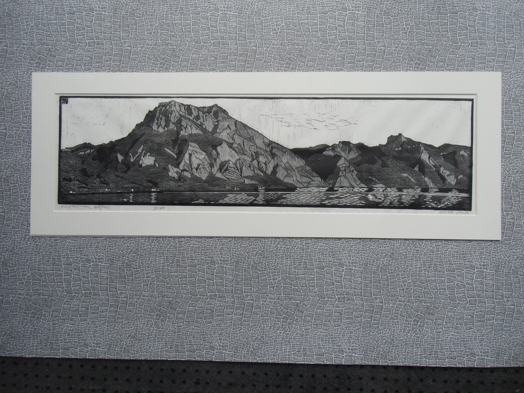 BERGLANDSCHAP // HOUTSNEDE VAN REYER STOLK kopen? Bied vanaf 70!