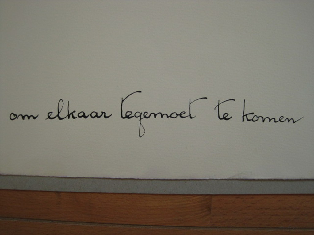Ans Wortel gesigneerde litho "om elkaar tegemoet te komen" kopen? Bied vanaf 1!