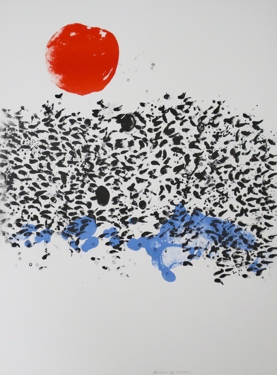 Jef Diederen: Litho, Zonder titel (rode zon) kopen? Bied vanaf 1!