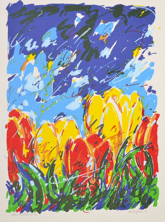 Henk Hofstra: Giclee-print. Tulpen verkocht voor € 35!