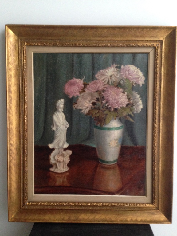 C. Delort - Still life with Quanyin, oil/canvas verkocht voor € 125!