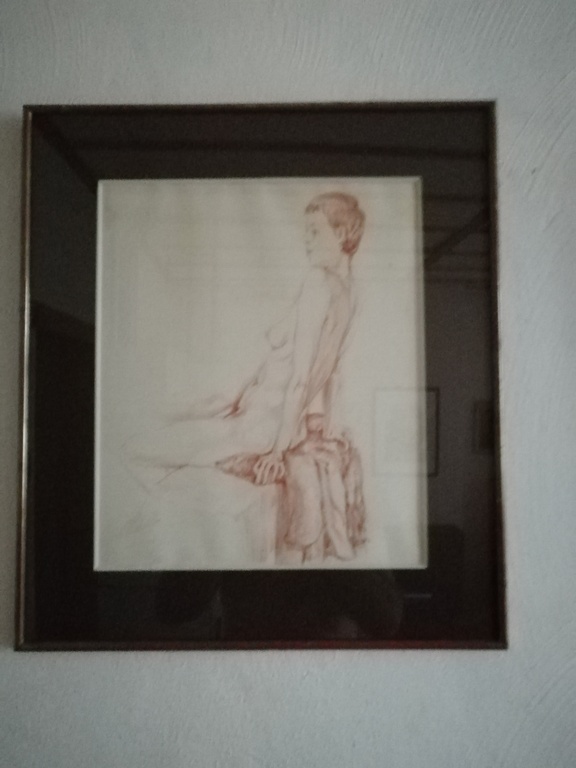 prachtig naakt portret - Sanguine techniek - gesigneerd maar onleesbaar kopen? Bied vanaf 5!
