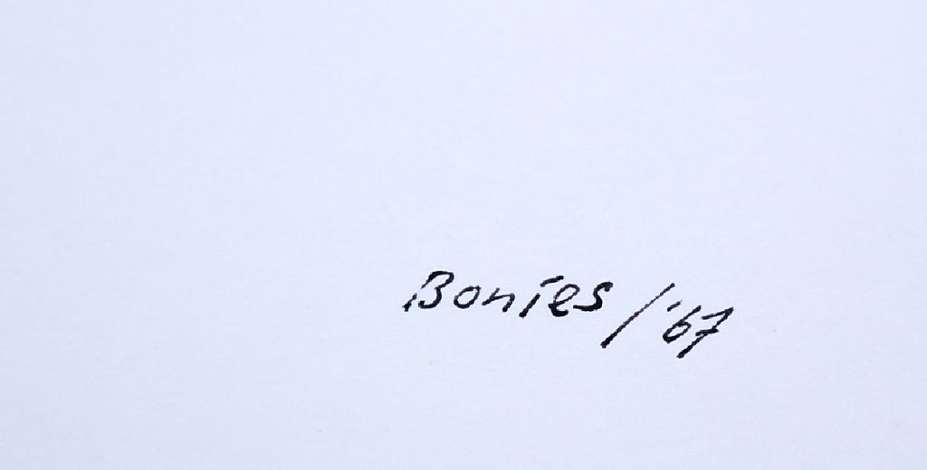 Bob Bonies: Zeefdruk. Abstracte compositie uit 1967 kopen? Bied vanaf 50!
