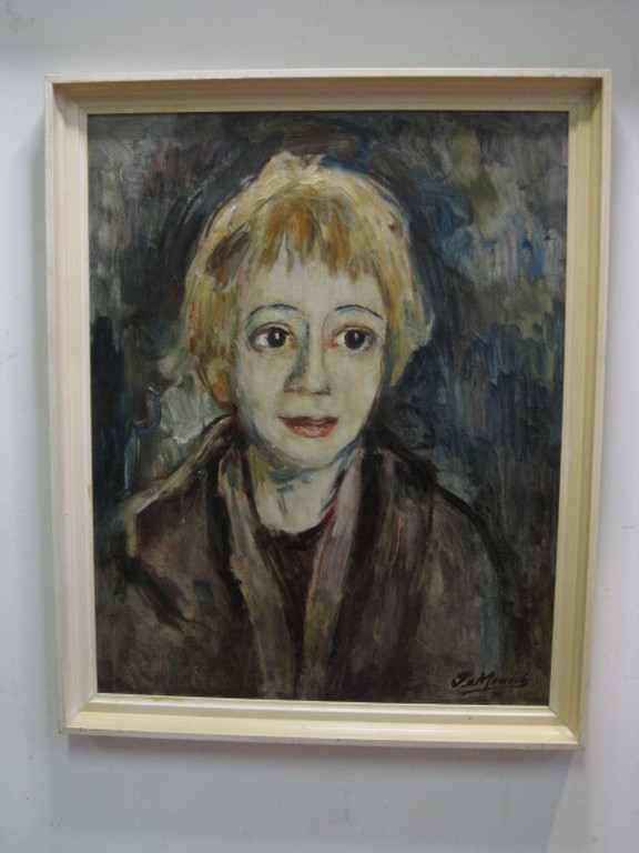 Jacq.van Maurik 1879-1971 "portret jonge jongen" olieverf gesigneerd 1930 verkocht voor € 120!
