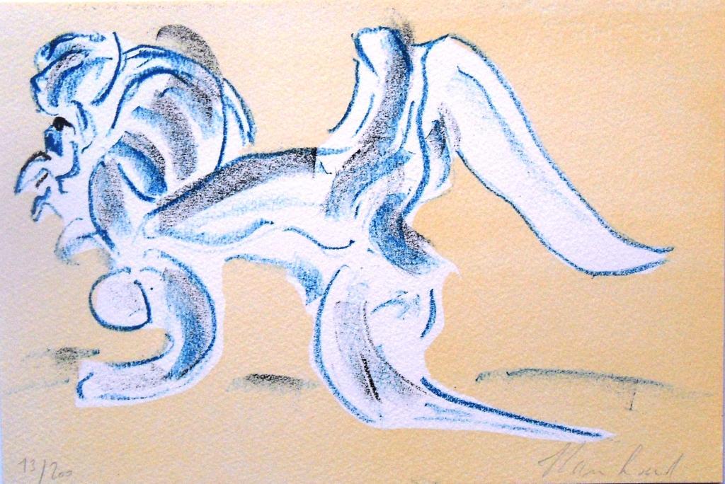 Reinhoud : figuur in blauw (mooie lithografie) verkocht voor € 71!