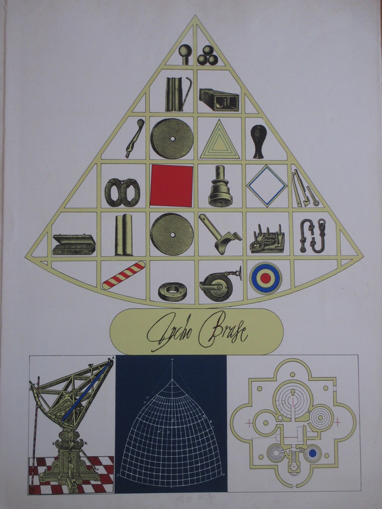 Lucio del Pezzo, Tycho Brase, Kleurenlitho verkocht voor € 60!