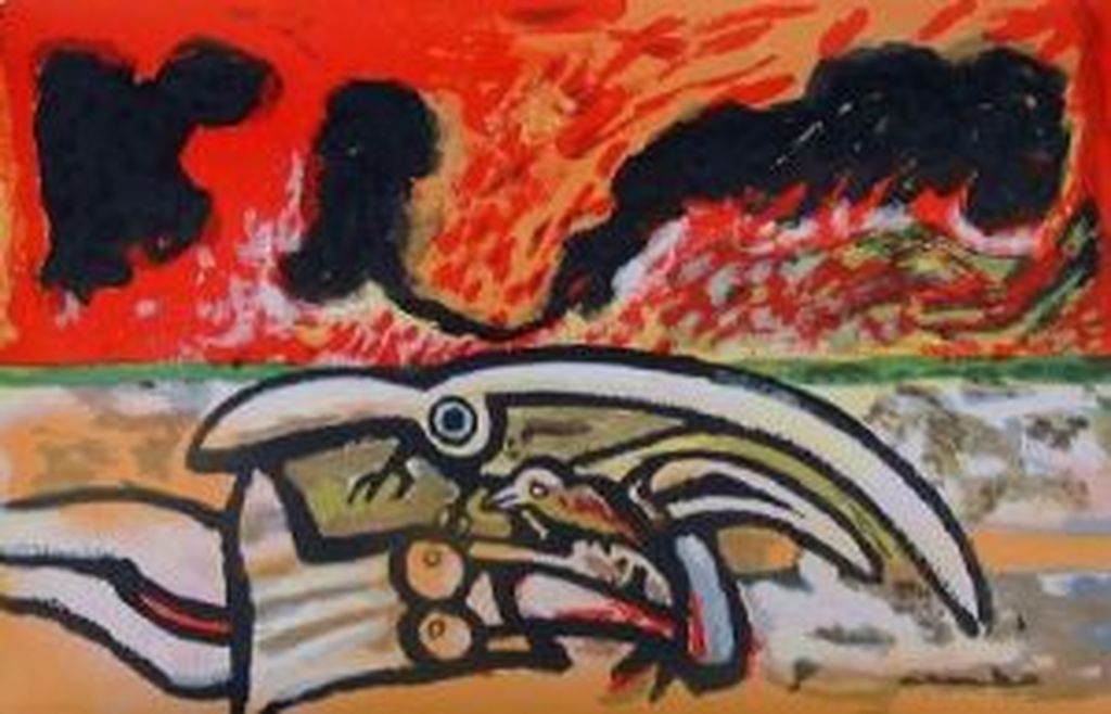 Herman Krikhaar: Litho , Helena and the birds, 2001 kopen? Bied vanaf 175!