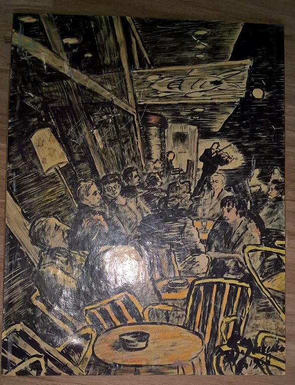 Jurcka, willem, Tekening, cafe scene verkocht voor € 35!
