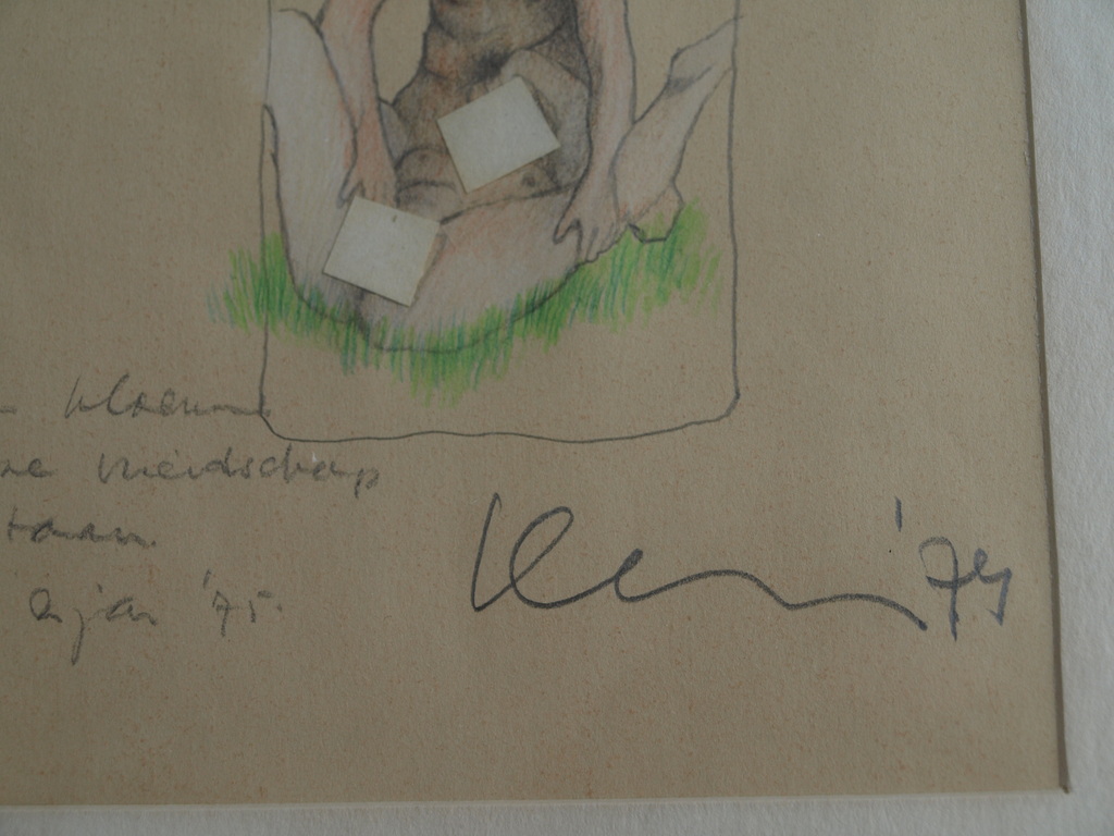 Onbekend, gesigneerd : Erotische tekeningen – ingelijst - 1974 kopen? Bied vanaf 1!