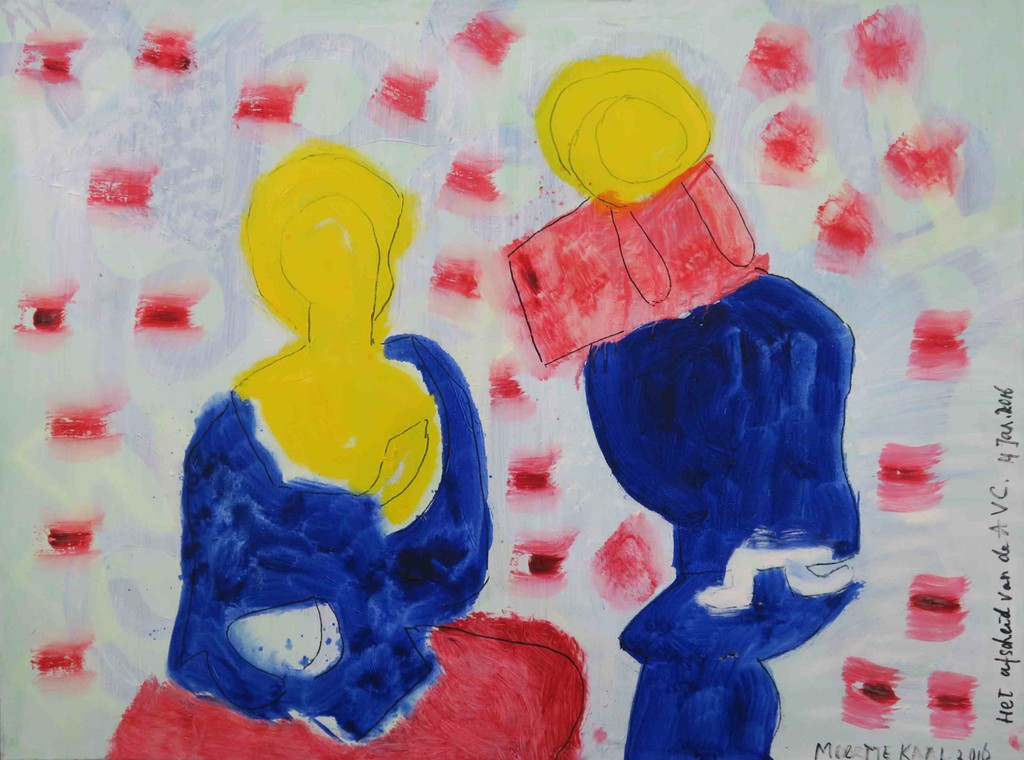 Meertje Kaal: Acryl op doek, Het afscheid van de AVC. - Ingelijst kopen? Bied vanaf 1!