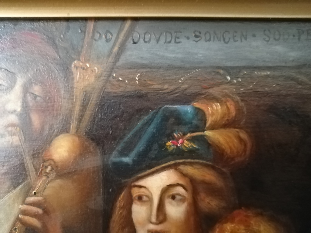 onbekend kunstenaar - olieverf op eiken paneel - familie samen zijn kopen? Bied vanaf 1!